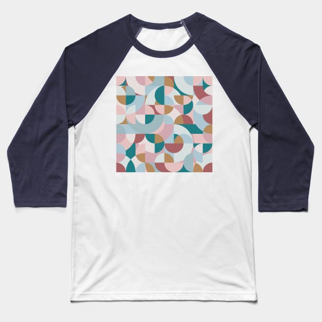 Mid Century Shapes N.05 / Winter Morning Abstraction Baseball T-Shirt by matise